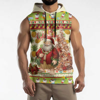 Hawaiian Santa Aloha Pineapple Christmas Sleeveless Hoodie Mele Kalikimaka LT15 - Polynesian Pride