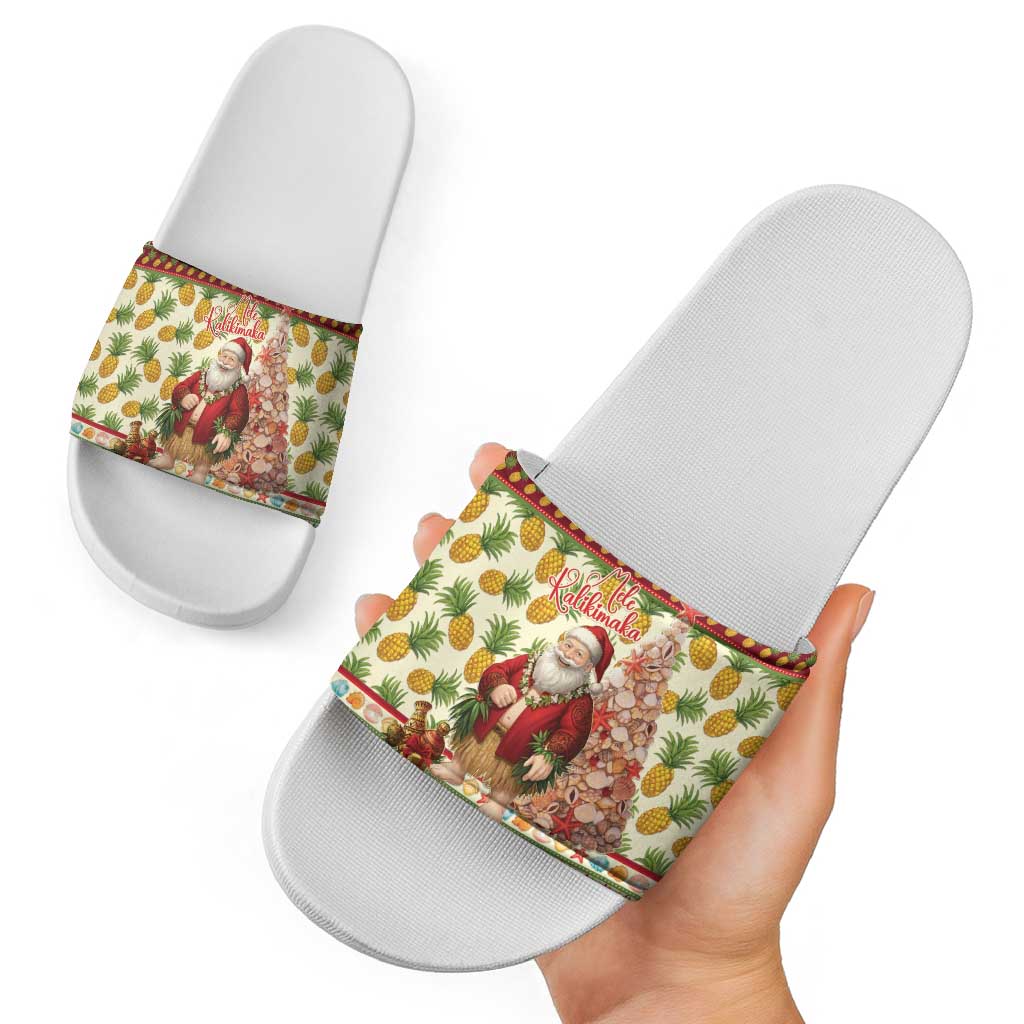 Hawaiian Santa Aloha Pineapple Christmas Slide Sandals Mele Kalikimaka LT15 - Polynesian Pride
