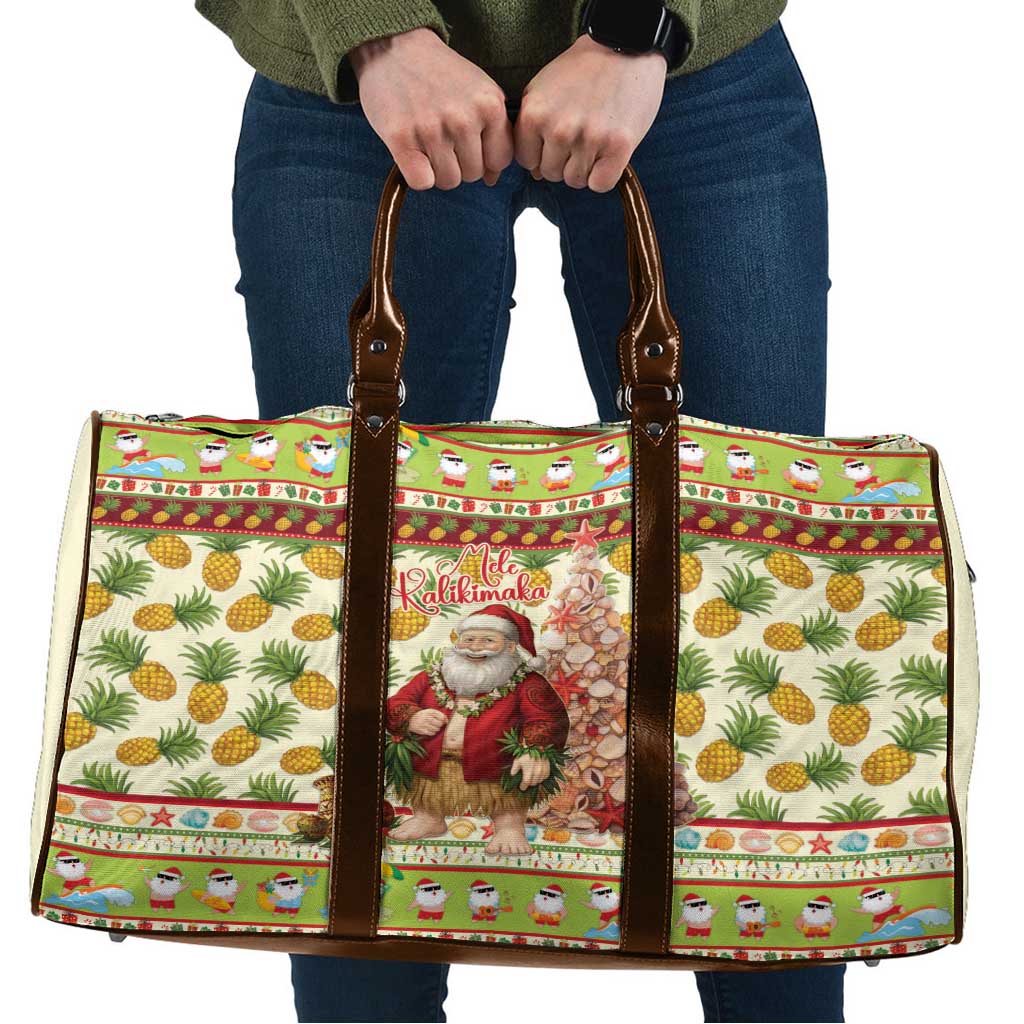 Hawaiian Santa Aloha Pineapple Christmas Travel Bag Mele Kalikimaka LT15 Cream - Polynesian Pride