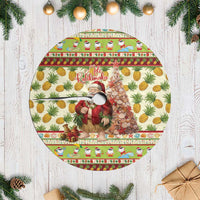 Hawaiian Santa Aloha Pineapple Christmas Tree Skirt Mele Kalikimaka LT15 Casual Cream - Polynesian Pride