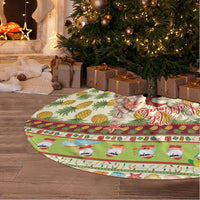 Hawaiian Santa Aloha Pineapple Christmas Tree Skirt Mele Kalikimaka LT15 - Polynesian Pride
