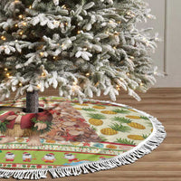 Hawaiian Santa Aloha Pineapple Christmas Tree Skirt Mele Kalikimaka LT15 - Polynesian Pride