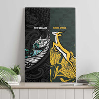 New Zealand and South Africa Rugby Canvas Wall Art Silver Fern With Springboks LT15 - Polynesian Pride