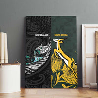 New Zealand and South Africa Rugby Canvas Wall Art Silver Fern With Springboks LT15 - Polynesian Pride