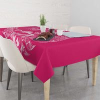 New Zealand Silver Fern Rugby Custom Tablecloth Maori Tiki Pink Version LT15 - Polynesian Pride