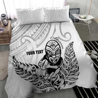 New Zealand Silver Fern Rugby Custom Bedding Set Maori Tiki White Version LT15 - Polynesian Pride