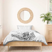 New Zealand Silver Fern Rugby Custom Bedding Set Maori Tiki White Version LT15 - Polynesian Pride