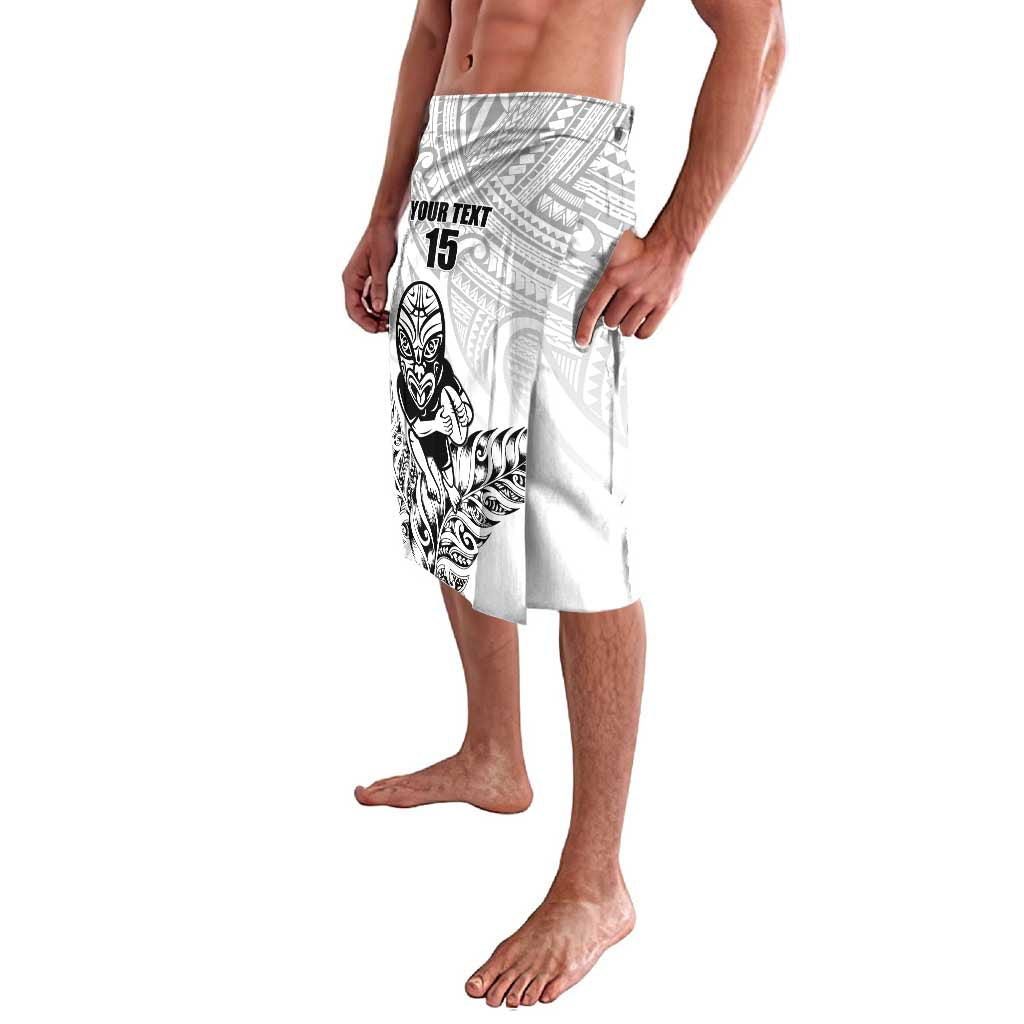New Zealand Silver Fern Rugby Custom Lavalava Maori Tiki White Version LT15 - Polynesian Pride