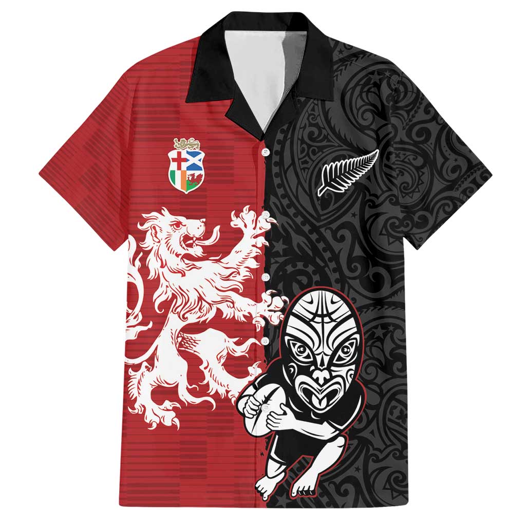 Custom British Lions New Zealand Hawaiian Shirt Unique Style LT18 Red - Polynesian Pride
