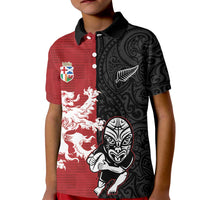 Custom British Lions New Zealand Kid Polo Shirt Unique Style LT18 Kid Red - Polynesian Pride
