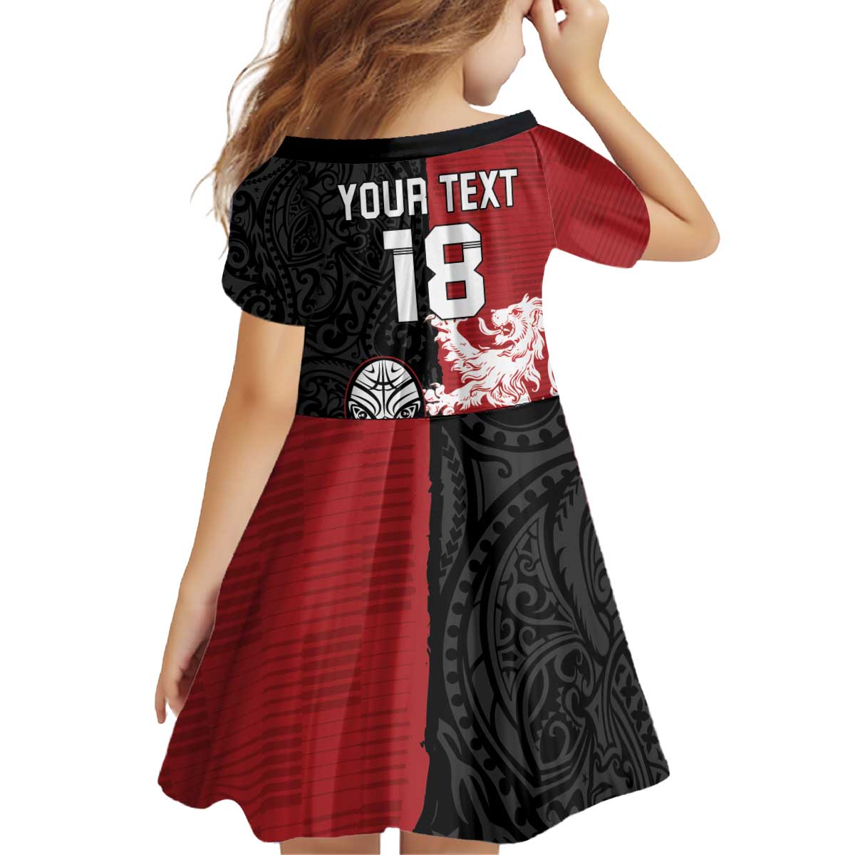 Custom British Lions New Zealand Kid Short Sleeve Dress Unique Style LT18 - Polynesian Pride
