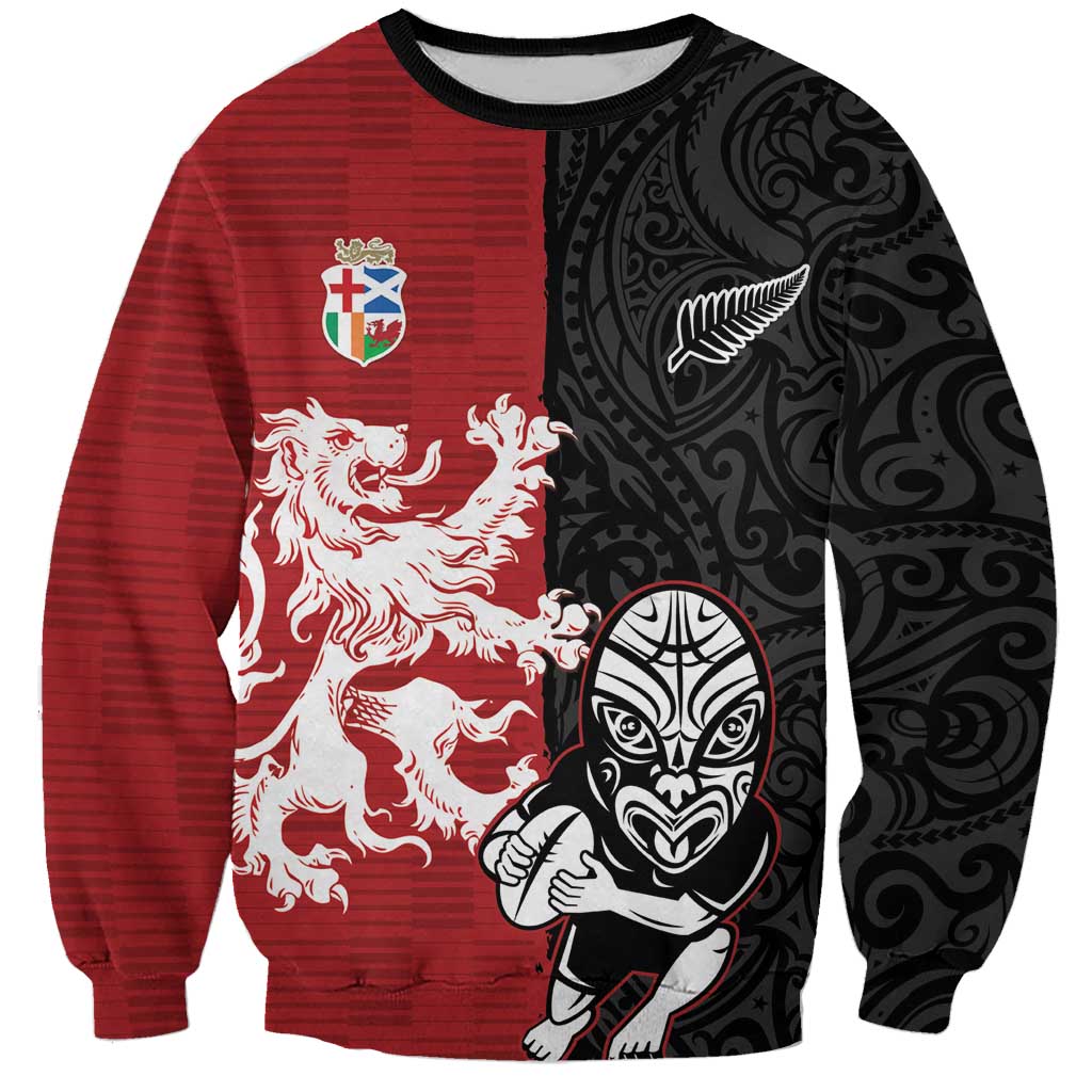 Custom British Lions New Zealand Sweatshirt Unique Style LT18 Unisex Red - Polynesian Pride