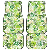 Green Aloha Hawaiian Car Mats Monstera Hibiscus Tropical Pattern LT19 - Polynesian Pride
