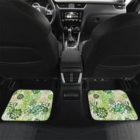 Green Aloha Hawaiian Car Mats Monstera Hibiscus Tropical Pattern LT19 Set 2pcs - Back Green - Polynesian Pride