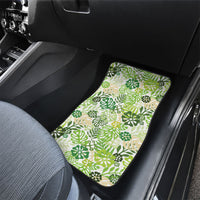 Green Aloha Hawaiian Car Mats Monstera Hibiscus Tropical Pattern LT19 - Polynesian Pride