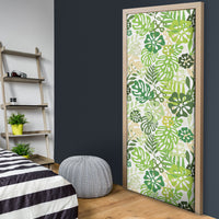 Green Aloha Hawaiian Door Cover Monstera Hibiscus Tropical Pattern LT19 - Polynesian Pride