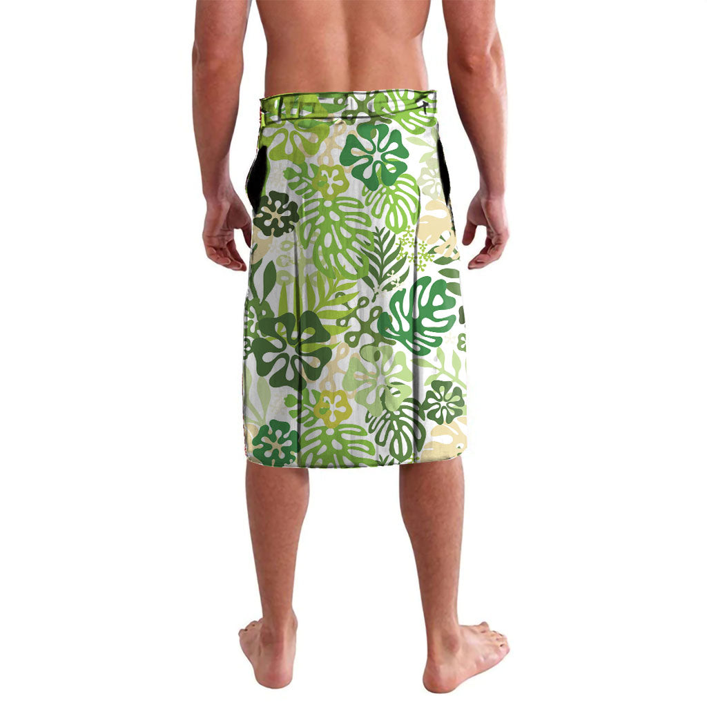 Green Aloha Hawaiian Lavalava Monstera Hibiscus Tropical Pattern LT19 - Polynesian Pride