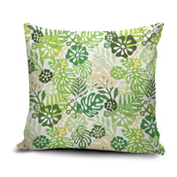 Green Aloha Hawaiian Pillow Cover Monstera Hibiscus Tropical Pattern LT19 Green - Polynesian Pride