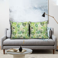 Green Aloha Hawaiian Pillow Cover Monstera Hibiscus Tropical Pattern LT19 - Polynesian Pride