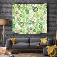 Green Aloha Hawaiian Tapestry Monstera Hibiscus Tropical Pattern LT19 Green - Polynesian Pride