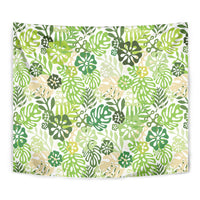 Green Aloha Hawaiian Tapestry Monstera Hibiscus Tropical Pattern LT19 - Polynesian Pride