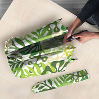 Green Aloha Hawaiian Umbrella Monstera Hibiscus Tropical Pattern LT19 - Polynesian Pride
