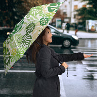 Green Aloha Hawaiian Umbrella Monstera Hibiscus Tropical Pattern LT19 - Polynesian Pride