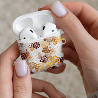 Brown Aloha Hawaiian AirPods Case Monstera Hibiscus Tropical Pattern LT19 - Polynesian Pride