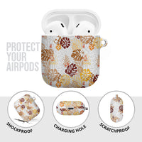 Brown Aloha Hawaiian AirPods Case Monstera Hibiscus Tropical Pattern LT19 - Polynesian Pride
