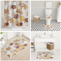 Brown Aloha Hawaiian Bathroom Set Monstera Hibiscus Tropical Pattern LT19 - Polynesian Pride