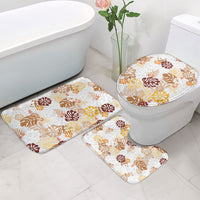 Brown Aloha Hawaiian Bathroom Set Monstera Hibiscus Tropical Pattern LT19 - Polynesian Pride