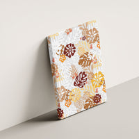 Brown Aloha Hawaiian Canvas Wall Art Monstera Hibiscus Tropical Pattern LT19 - Polynesian Pride