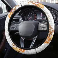 Brown Aloha Hawaiian Steering Wheel Cover Monstera Hibiscus Tropical Pattern LT19 - Polynesian Pride