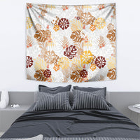 Brown Aloha Hawaiian Tapestry Monstera Hibiscus Tropical Pattern LT19 - Polynesian Pride