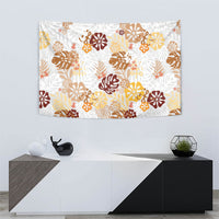 Brown Aloha Hawaiian Tapestry Monstera Hibiscus Tropical Pattern LT19 - Polynesian Pride