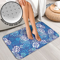 Blue Aloha Hawaiian Bathroom Set Monstera Hibiscus Tropical Pattern LT19 - Polynesian Pride