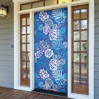 Blue Aloha Hawaiian Door Cover Monstera Hibiscus Tropical Pattern LT19 - Polynesian Pride