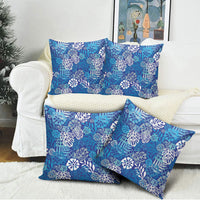 Blue Aloha Hawaiian Pillow Cover Monstera Hibiscus Tropical Pattern LT19 - Polynesian Pride