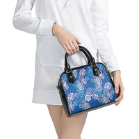 Blue Aloha Hawaiian Shoulder Handbag Monstera Hibiscus Tropical Pattern LT19 - Polynesian Pride