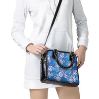 Blue Aloha Hawaiian Shoulder Handbag Monstera Hibiscus Tropical Pattern LT19 - Polynesian Pride