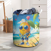 Funny Hawaii Mango Laundry Basket Tropical Summer Beach Mascot Vacation LT19 Blue - Polynesian Pride