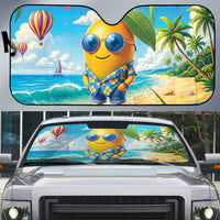 Funny Hawaii Mango Auto Sun Shade Tropical Summer Beach Mascot Vacation LT19 Blue - Polynesian Pride