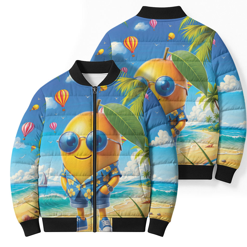 Funny Hawaii Mango Bomber Puffer Jacket Tropical Summer Beach Mascot Vacation LT19 - Polynesian Pride