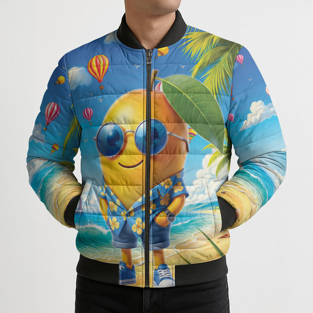 Funny Hawaii Mango Bomber Puffer Jacket Tropical Summer Beach Mascot Vacation LT19 - Polynesian Pride