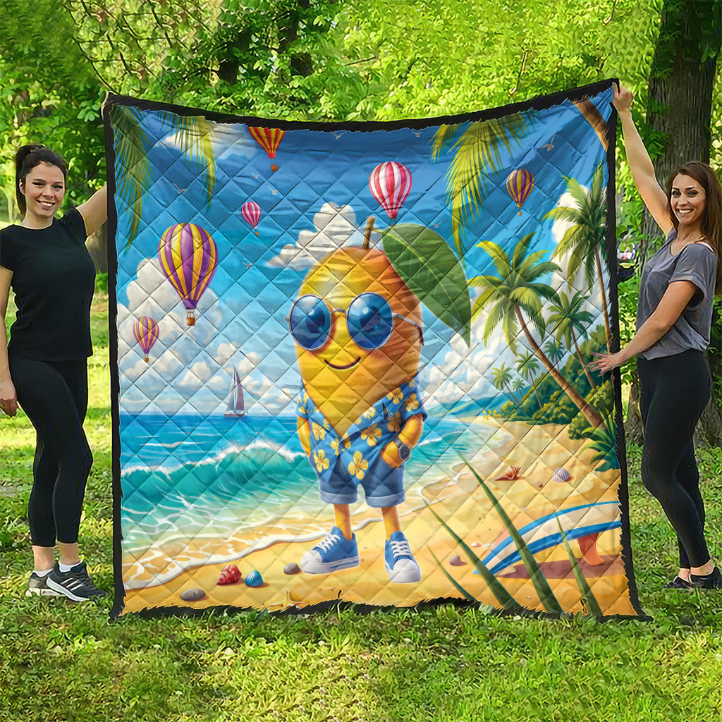 Funny Hawaii Mango Quilt Tropical Summer Beach Mascot Vacation LT19 - Polynesian Pride