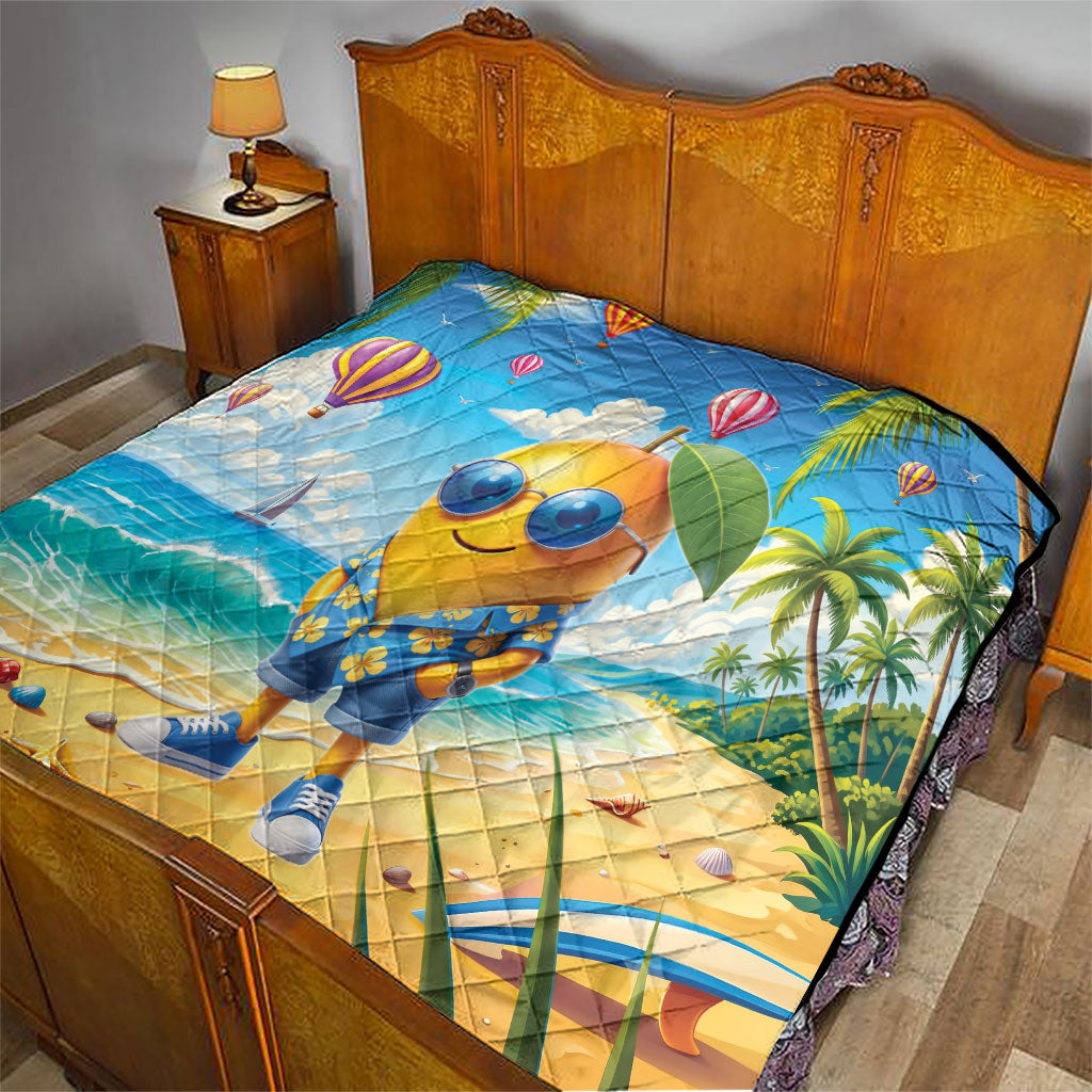 Funny Hawaii Mango Quilt Tropical Summer Beach Mascot Vacation LT19 - Polynesian Pride
