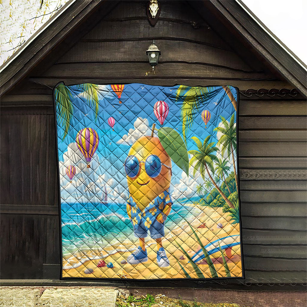 Funny Hawaii Mango Quilt Tropical Summer Beach Mascot Vacation LT19 - Polynesian Pride