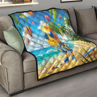 Funny Hawaii Mango Quilt Tropical Summer Beach Mascot Vacation LT19 - Polynesian Pride