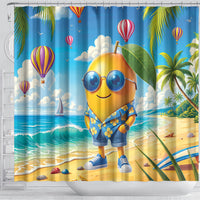 Funny Hawaii Mango Shower Curtain Tropical Summer Beach Mascot Vacation LT19 - Polynesian Pride
