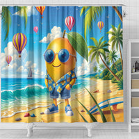 Funny Hawaii Mango Shower Curtain Tropical Summer Beach Mascot Vacation LT19 - Polynesian Pride